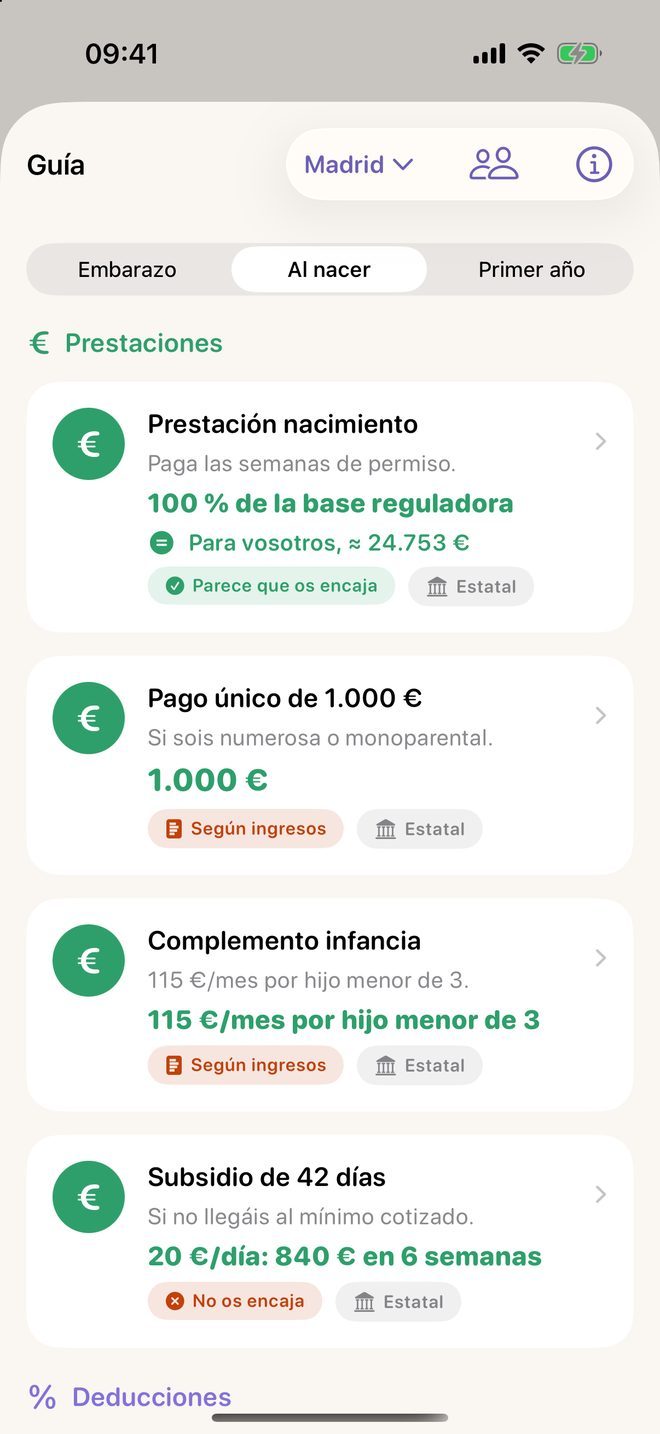La guía de ayudas de Meceluna con la prestación por nacimiento, el pago único y el complemento de infancia
